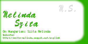 melinda szita business card